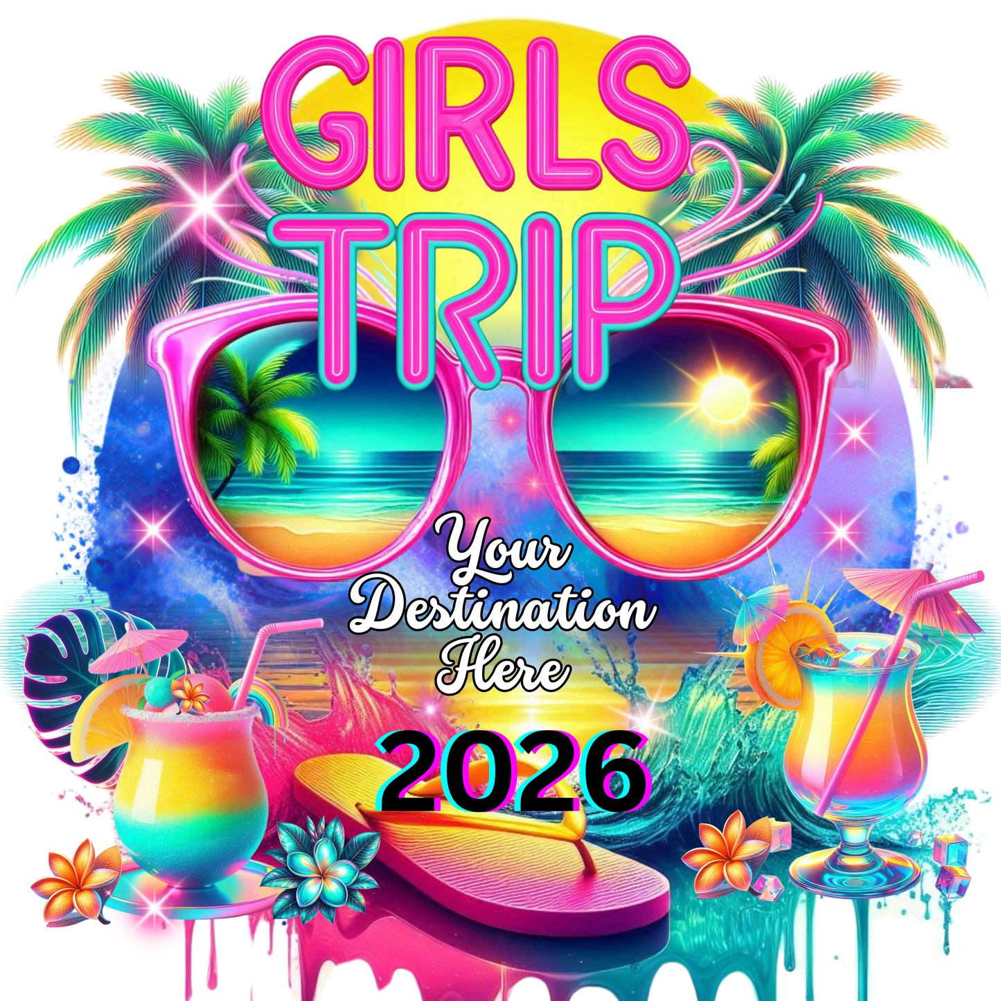 ✈️🌴 Custom Girl Trip Destination Shirt